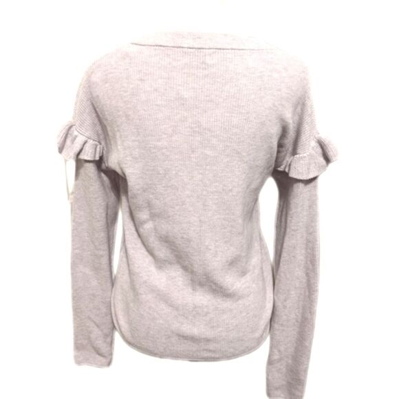J. Crew NWT 100% cotton, lavender, long sleeve sweater, ruffle sleeve S - Picture 2 of 10